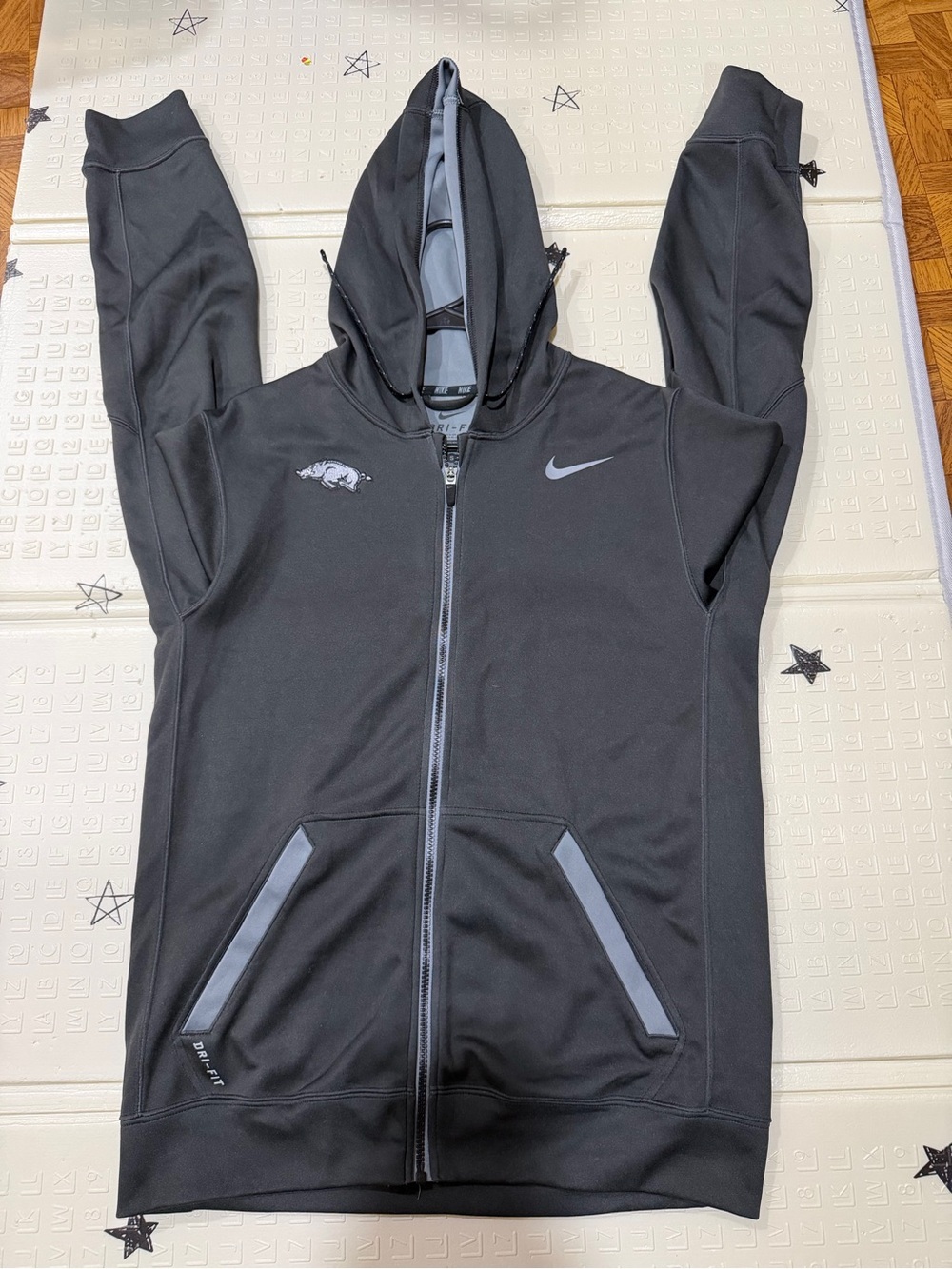 Unisex- Nike Black Dri-FIT Zip Hoodie with Swoosh